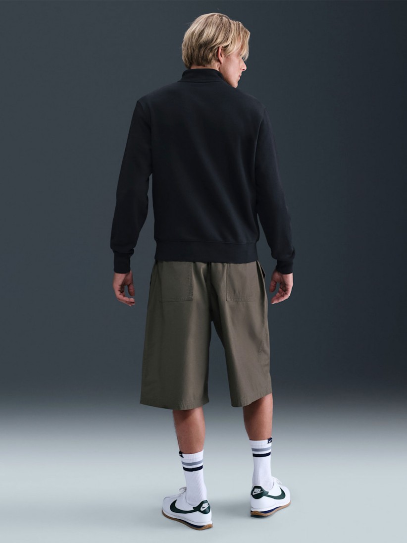 Camisola com Fecho Nike Sportswear Club Fleece Preta Para Homem
