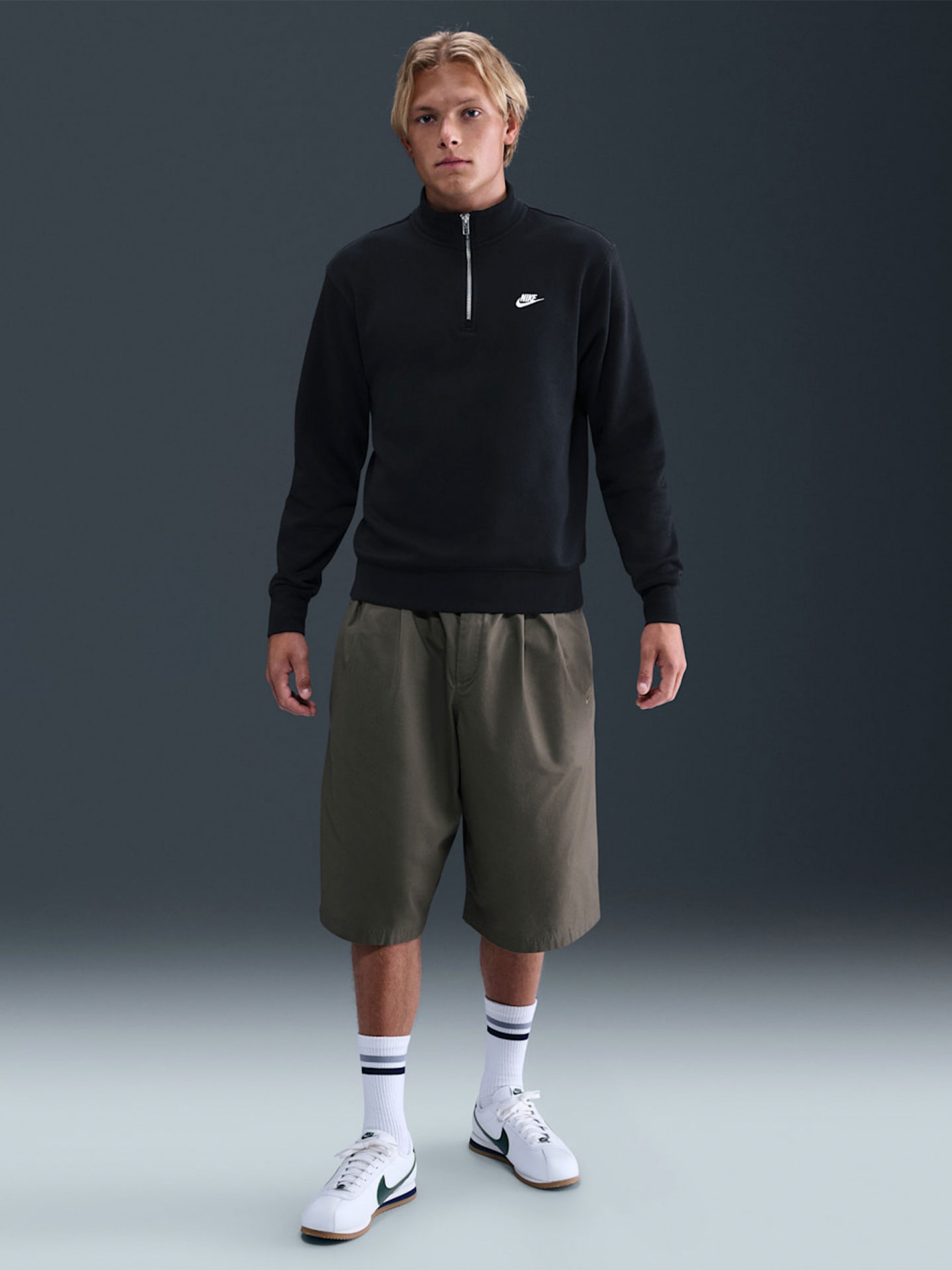 Sudadera con Cremallera Nike Sportswear Club Fleece Negra Para Hombre