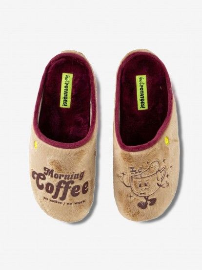Hot Potatoes Pinckney Beige and Burgundy Slippers For Men