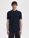 Fred Perry M3600 Twin Tipped Blue and Red Polo Shirt