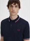 Fred Perry M3600 Twin Tipped Blue and Red Polo Shirt