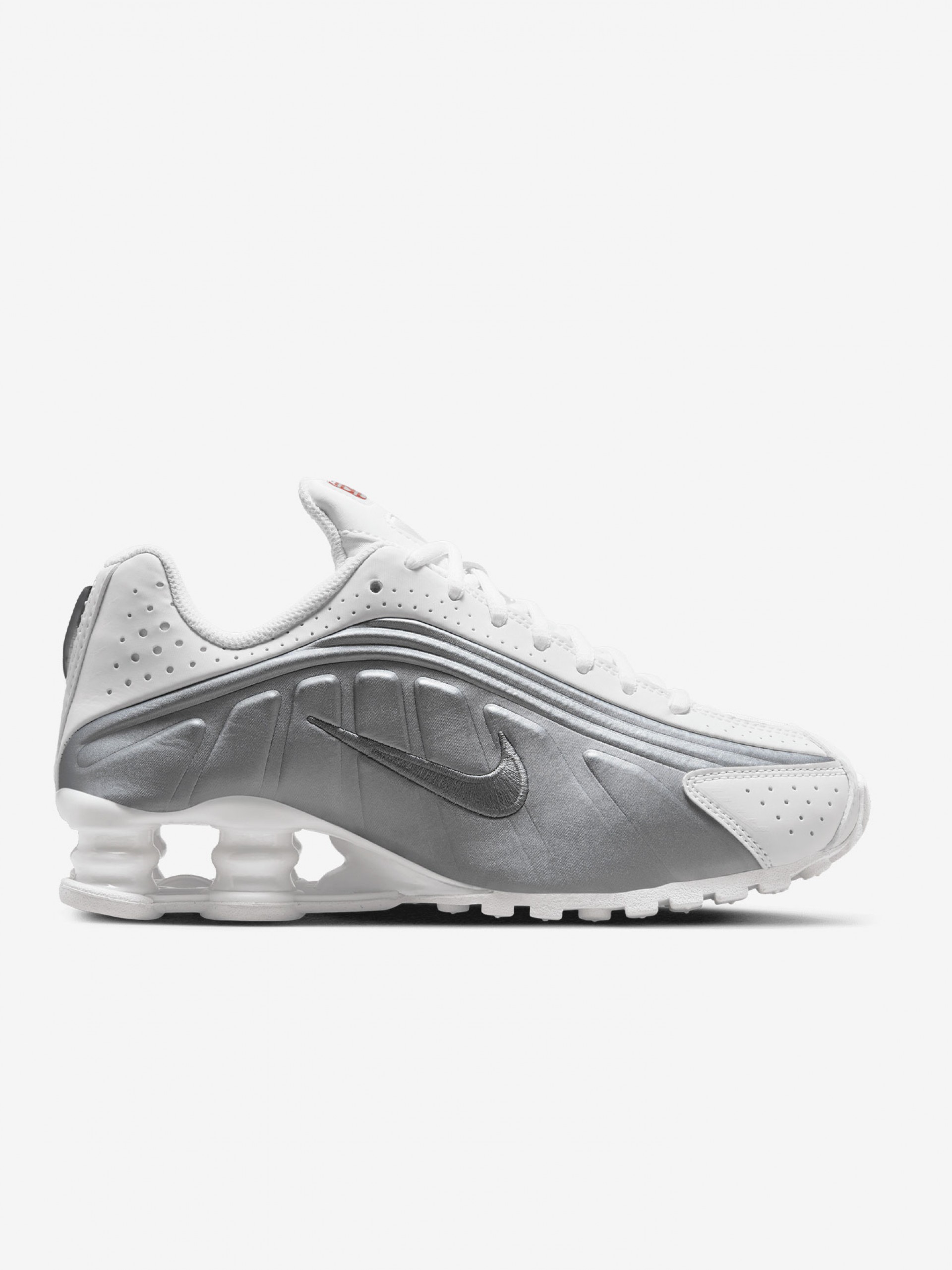 Sapatilhas Nike Shox R4 Prateadas e Brancas Júnior