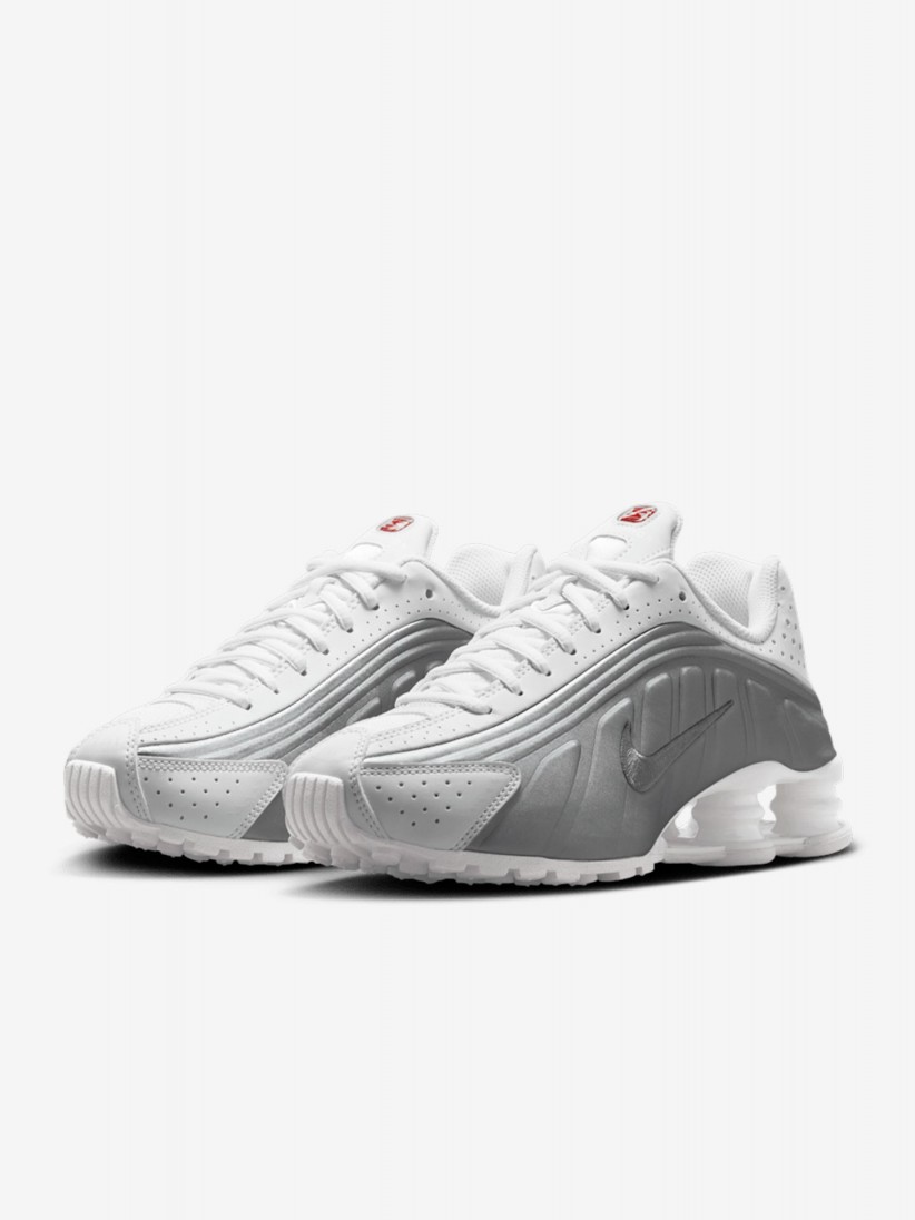 Zapatillas Nike Shox R4 Plateadas y Blancas Jnior