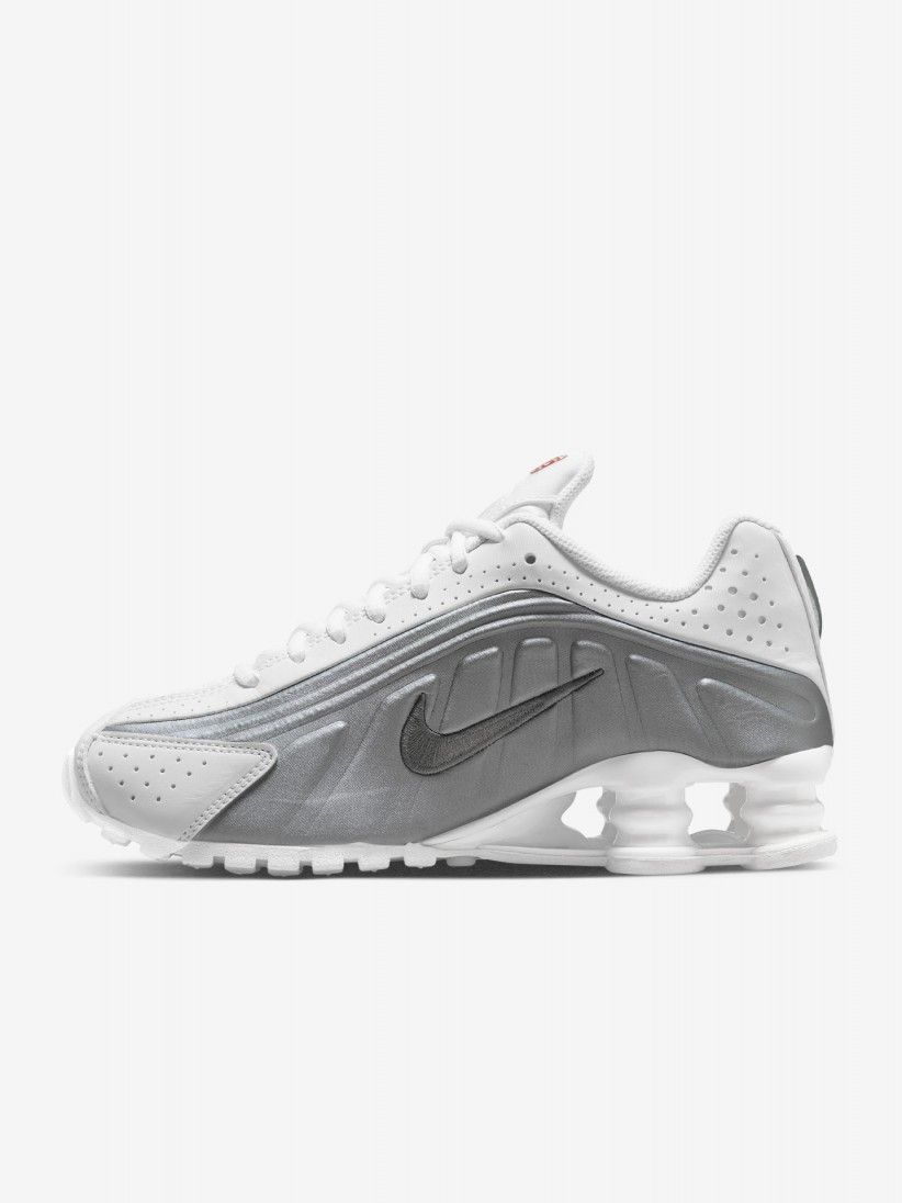 Zapatillas Nike Shox R4 Plateadas y Blancas Júnior Zapatillas Nike Shox R4 Plateadas y Blancas Júnior