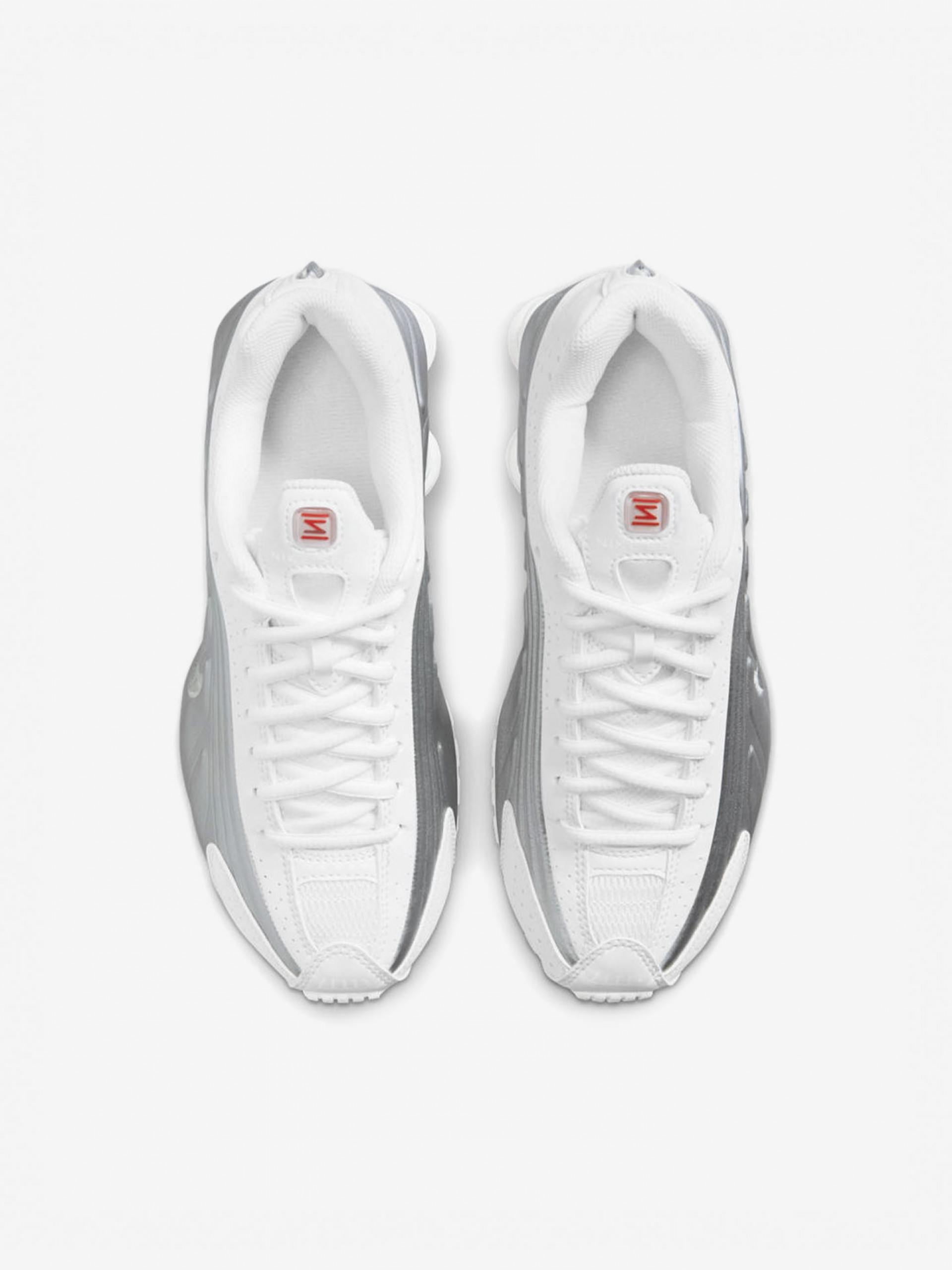 Zapatillas Nike Shox R4 Plateadas y Blancas Júnior