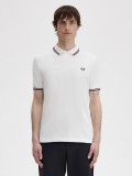 Fred Perry M3600 Twin Tipped White and Blue Polo Shirt