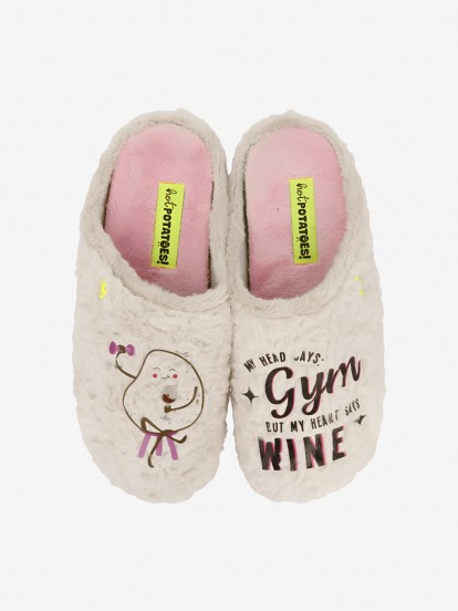 Hot Potatoes Blantyre Beige and Pink Slippers For Women