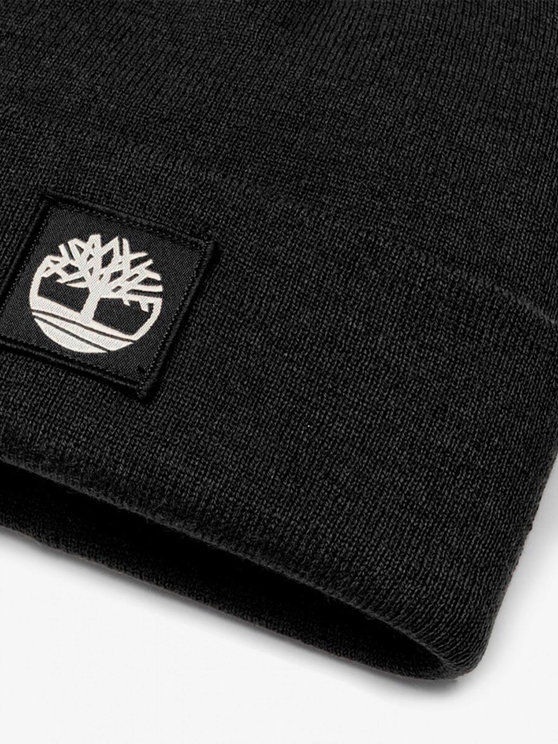 Timberland Tonal Patch Black Beanie