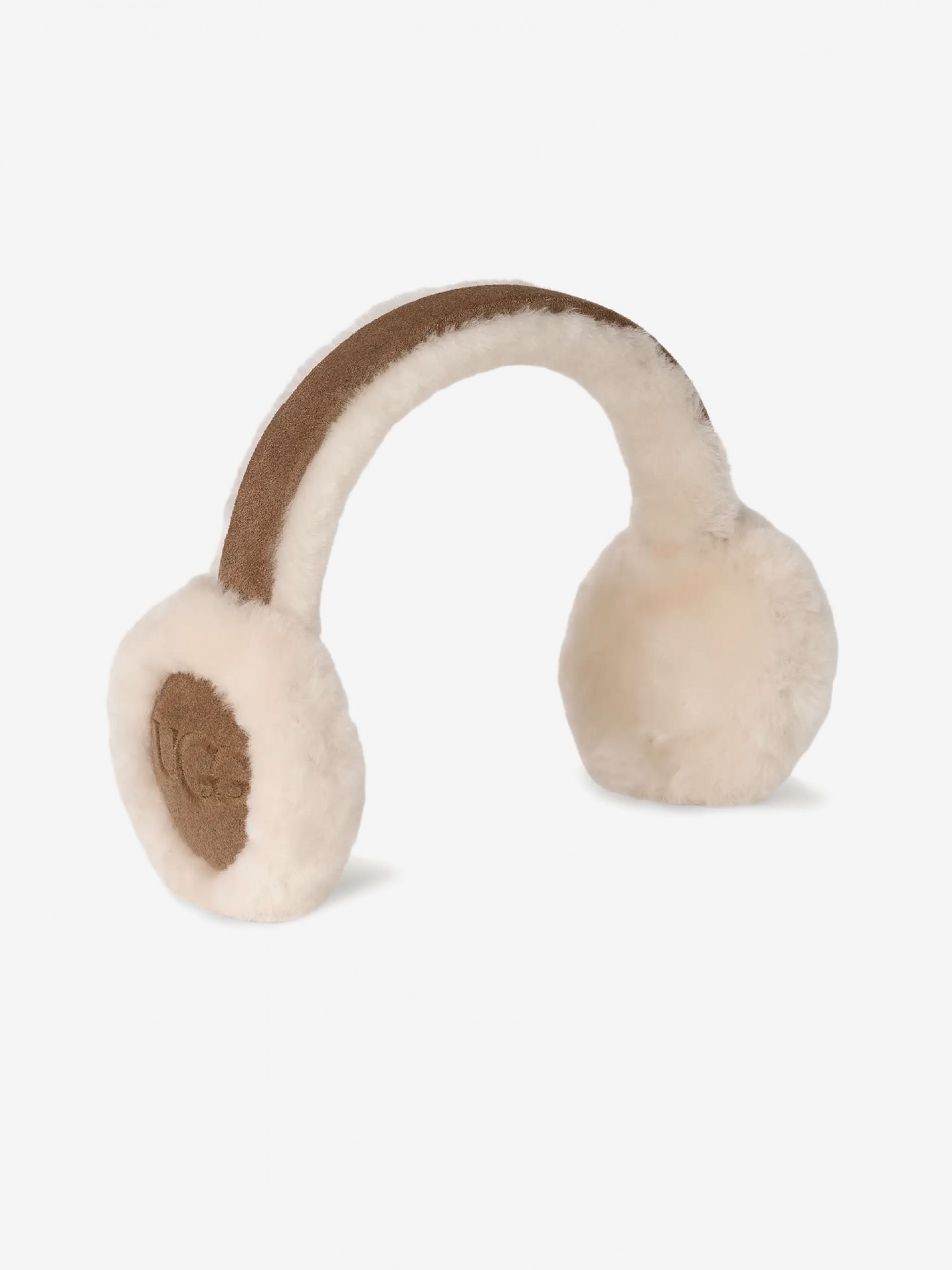 Protetor de Orelhas Ugg Sheepskin Embroidery Camel Para Mulher