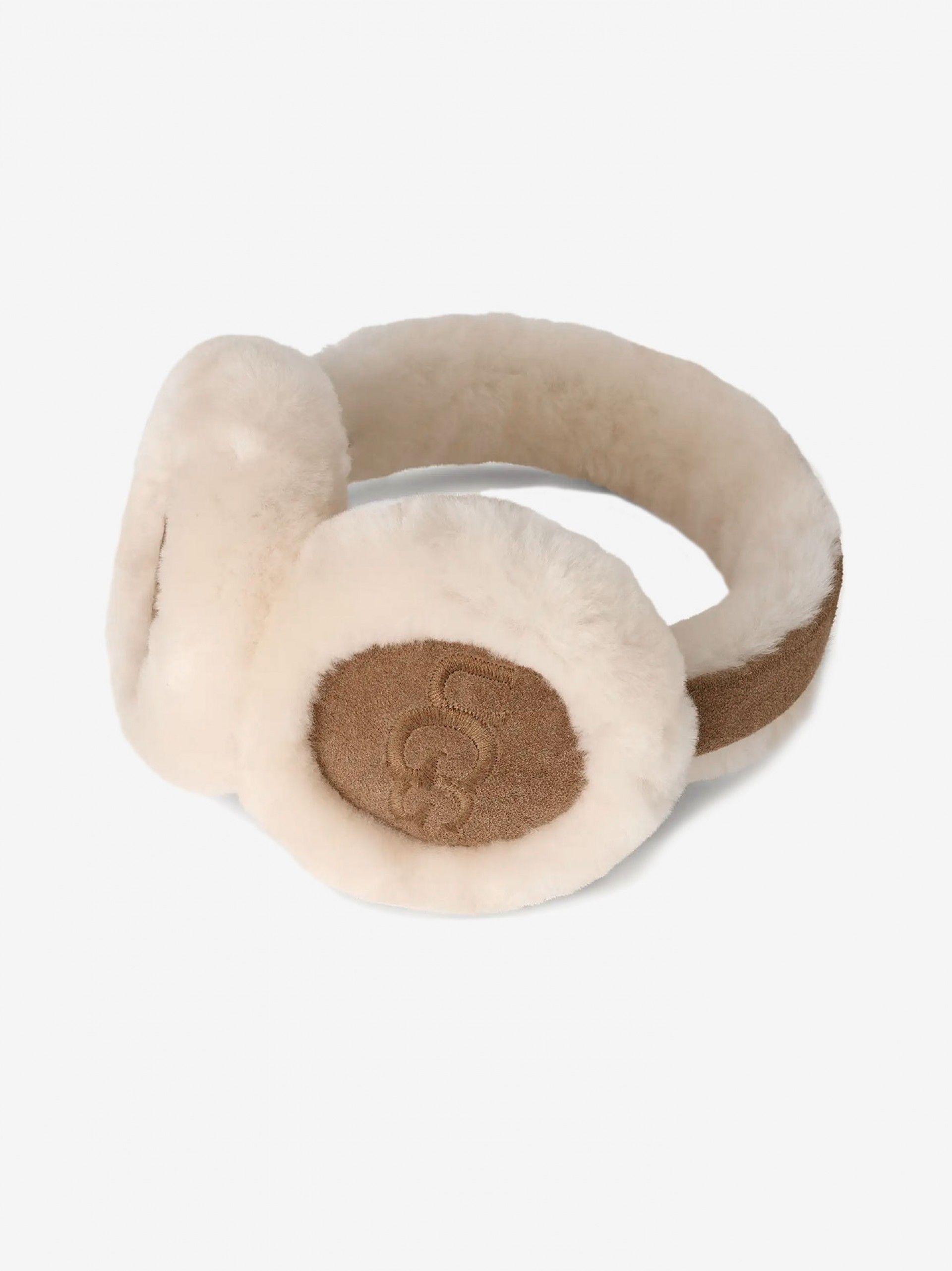 Protetor de Orelhas Ugg Sheepskin Embroidery Camel Para Mulher