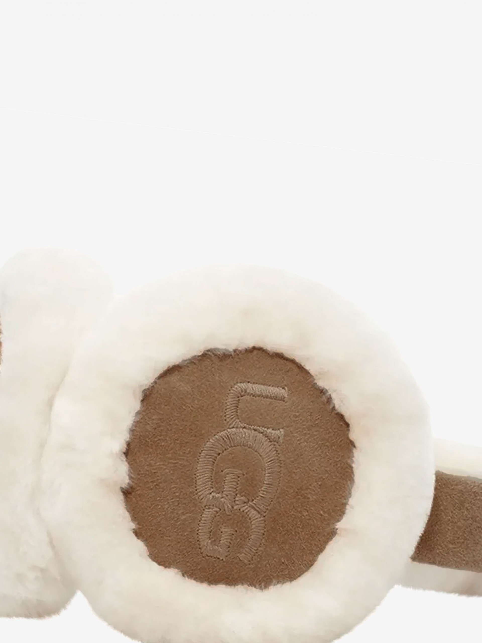 Protetor de Orelhas Ugg Sheepskin Embroidery Camel Para Mulher