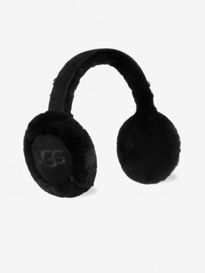Orejeras Ugg Sheepskin Embroidery Negras Para Mujer