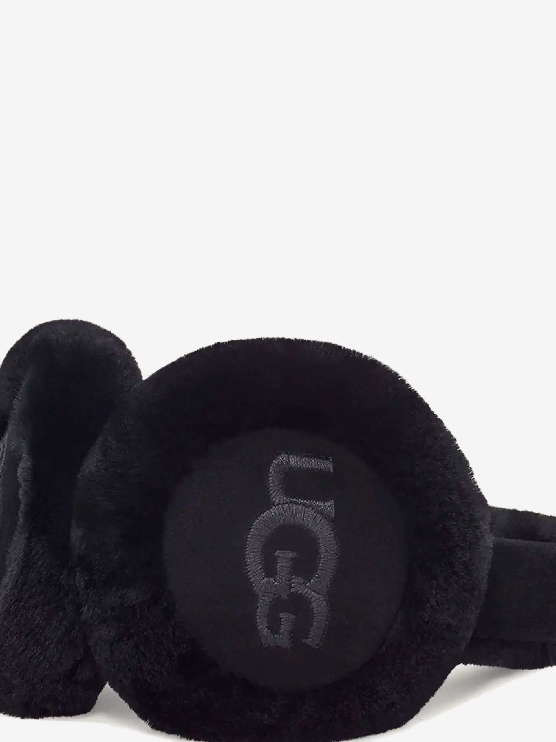 Ugg Sheepskin Embroidery Black Earmuff For Women