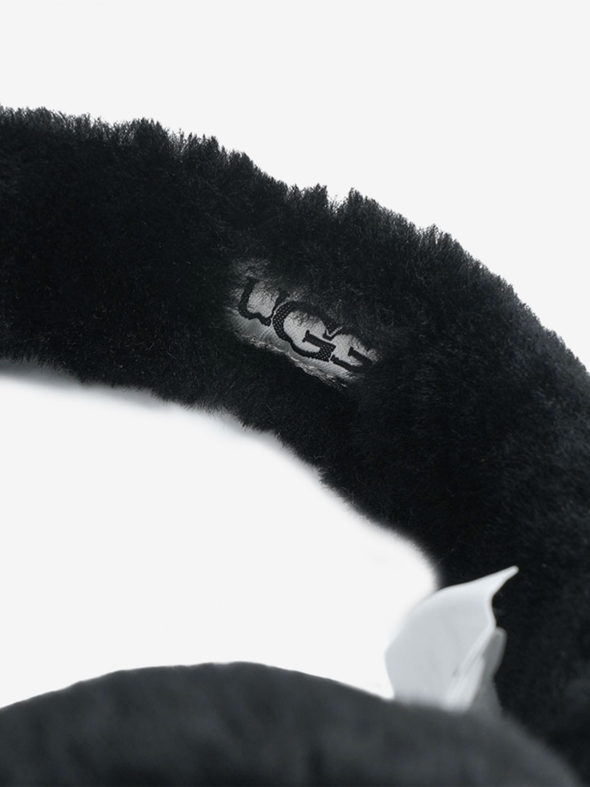 Ugg Sheepskin Embroidery Black Earmuff For Women