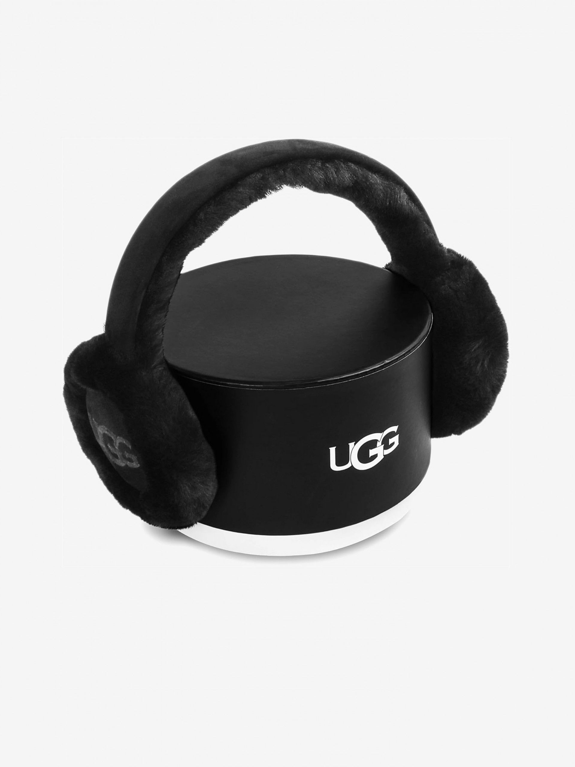 Ugg Sheepskin Embroidery Black Earmuff For Women