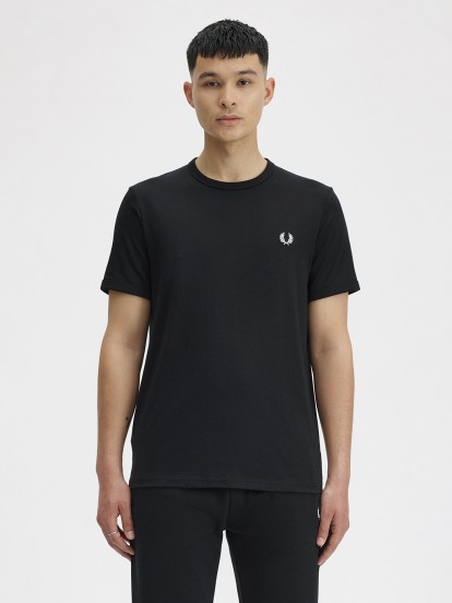 Fred Perry Ringer Black T-shirt