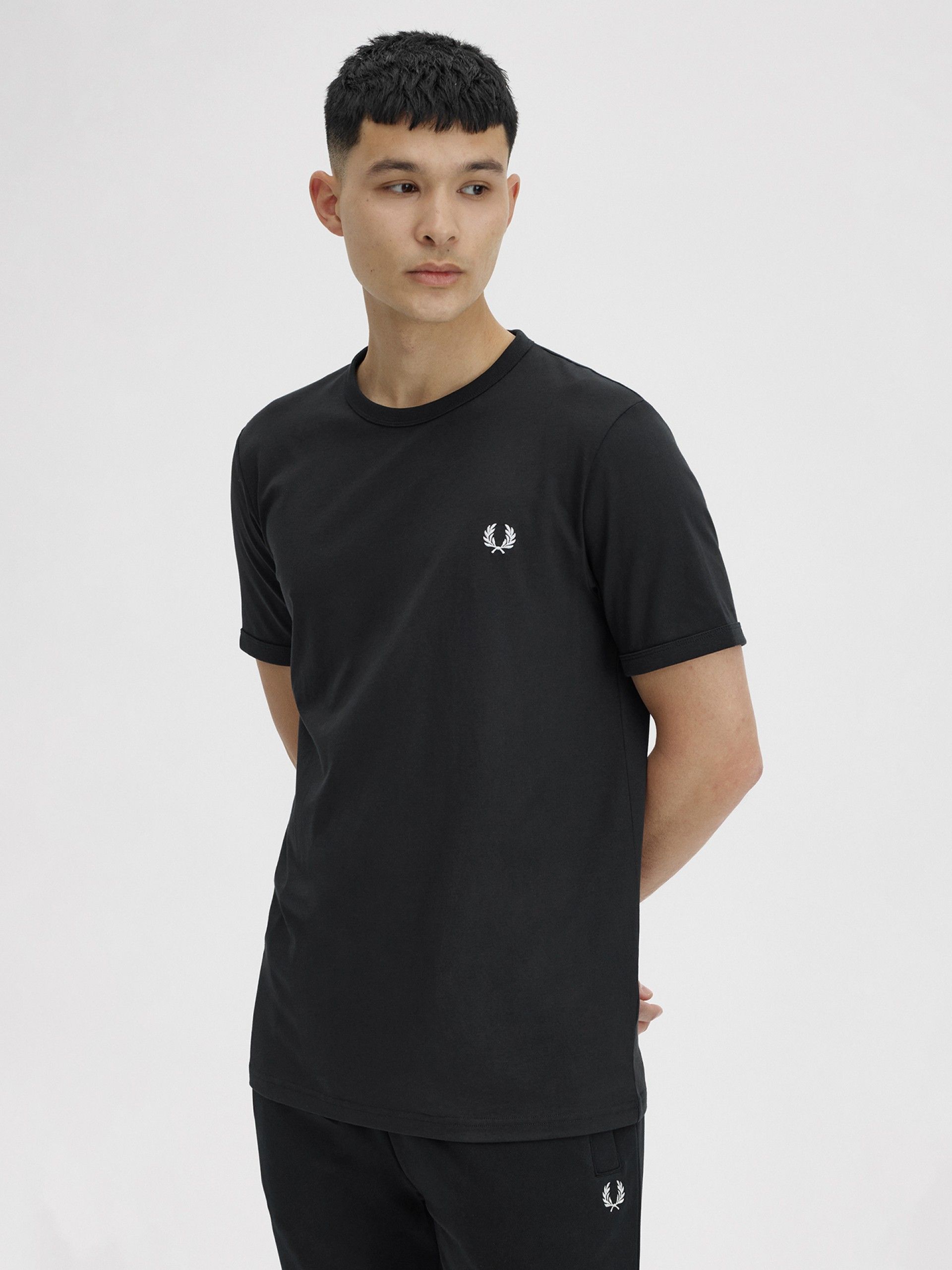 Fred Perry Ringer Black T-shirt