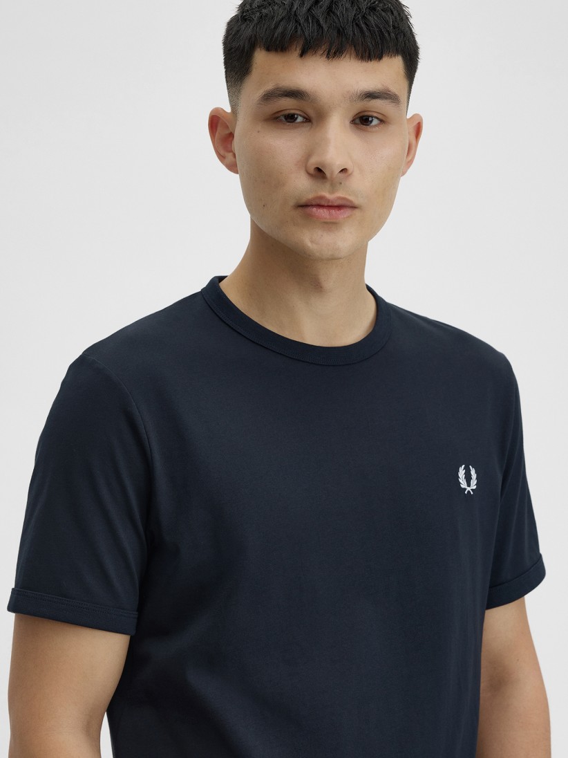 T-shirt Fred Perry Ringer Azul Marinho T-shirt Fred Perry Ringer Azul Marinho
