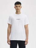 T-shirt Fred Perry Embroidered Branca T-shirt Fred Perry Embroidered Branca