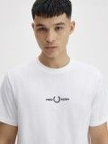 T-shirt Fred Perry Embroidered Branca T-shirt Fred Perry Embroidered Branca