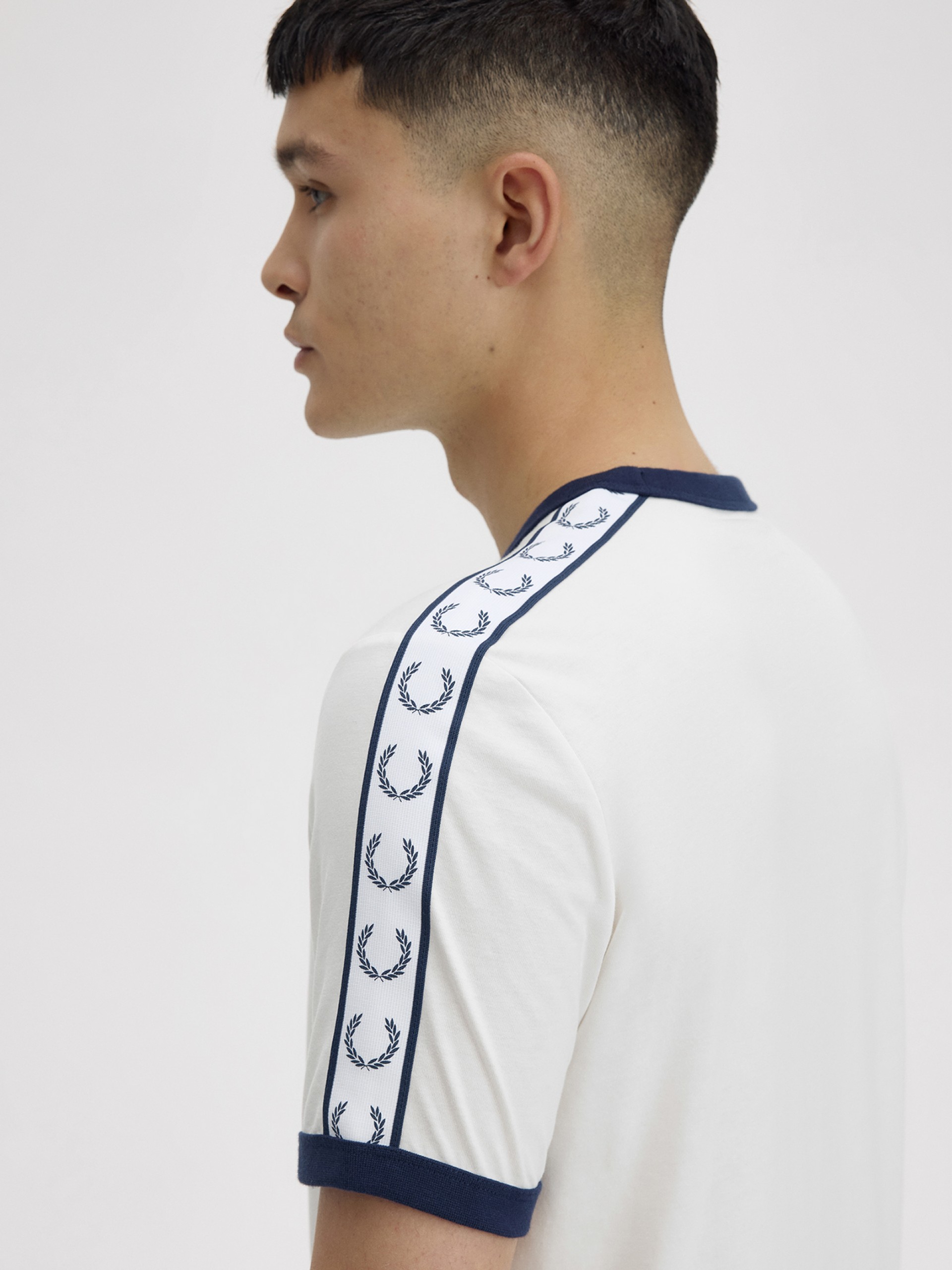 Fred Perry Taped Ringer White and Black T-shirt