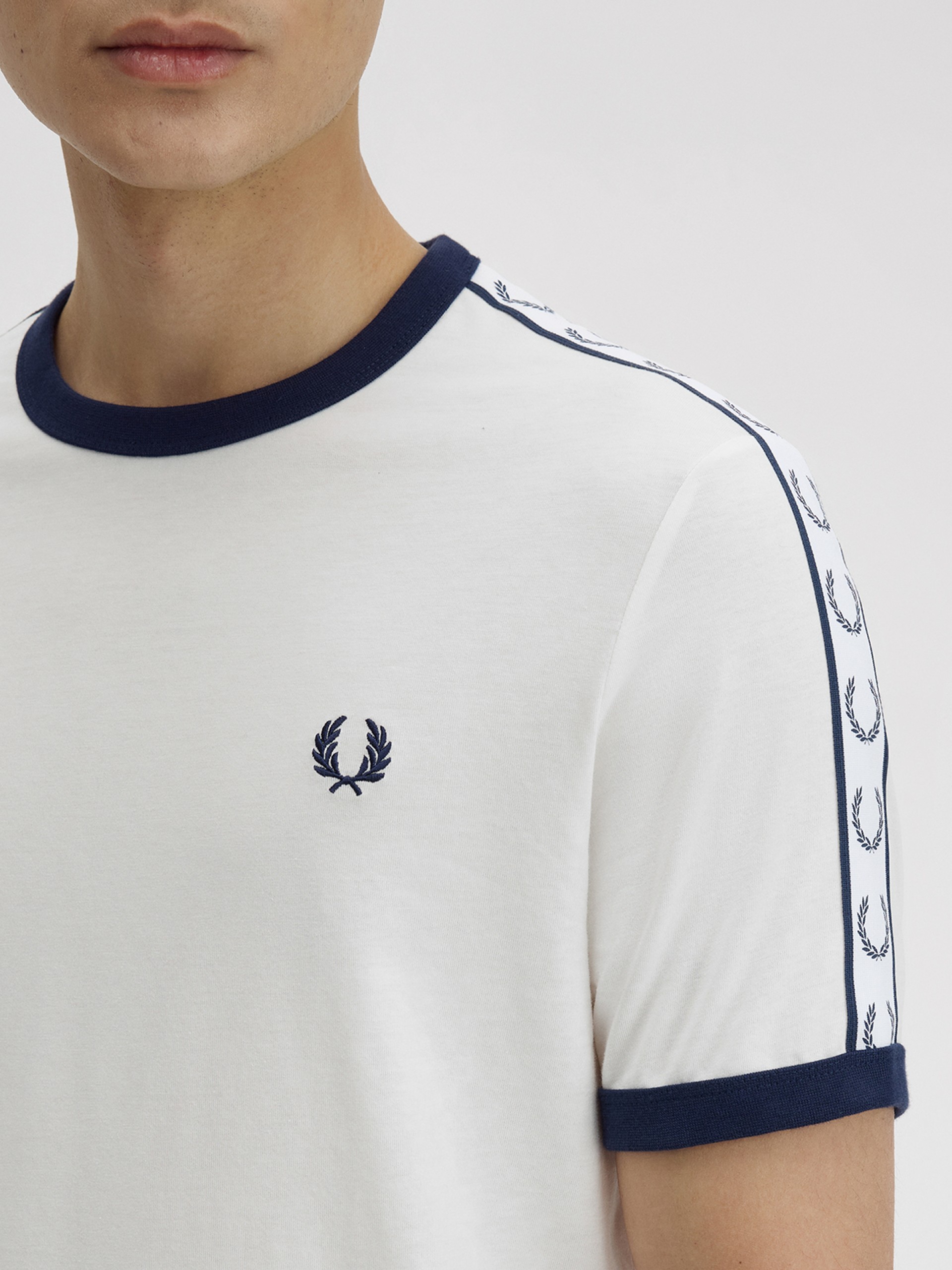 Fred Perry Taped Ringer White and Black T-shirt