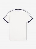 Camiseta Fred Perry Taped Ringer Blanca y Negra