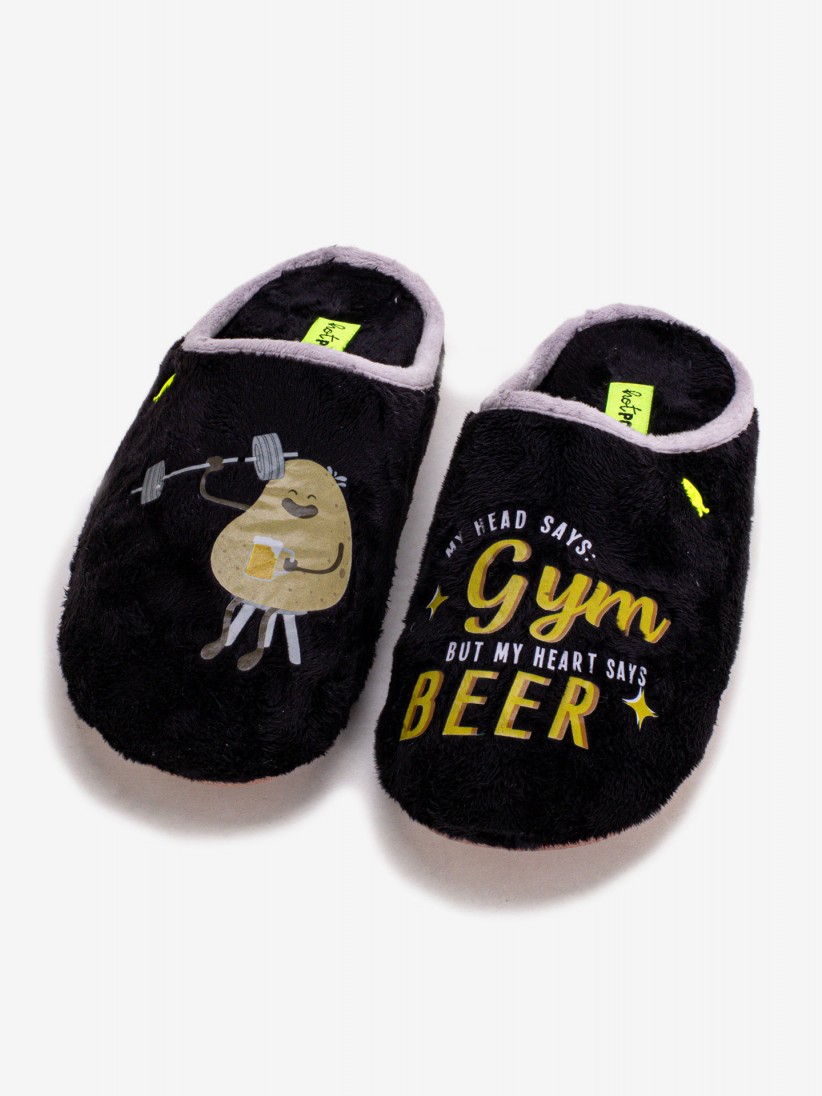 Hot Potatoes Rutledge Black Slippers For Men Hot Potatoes Rutledge Black Slippers For Men