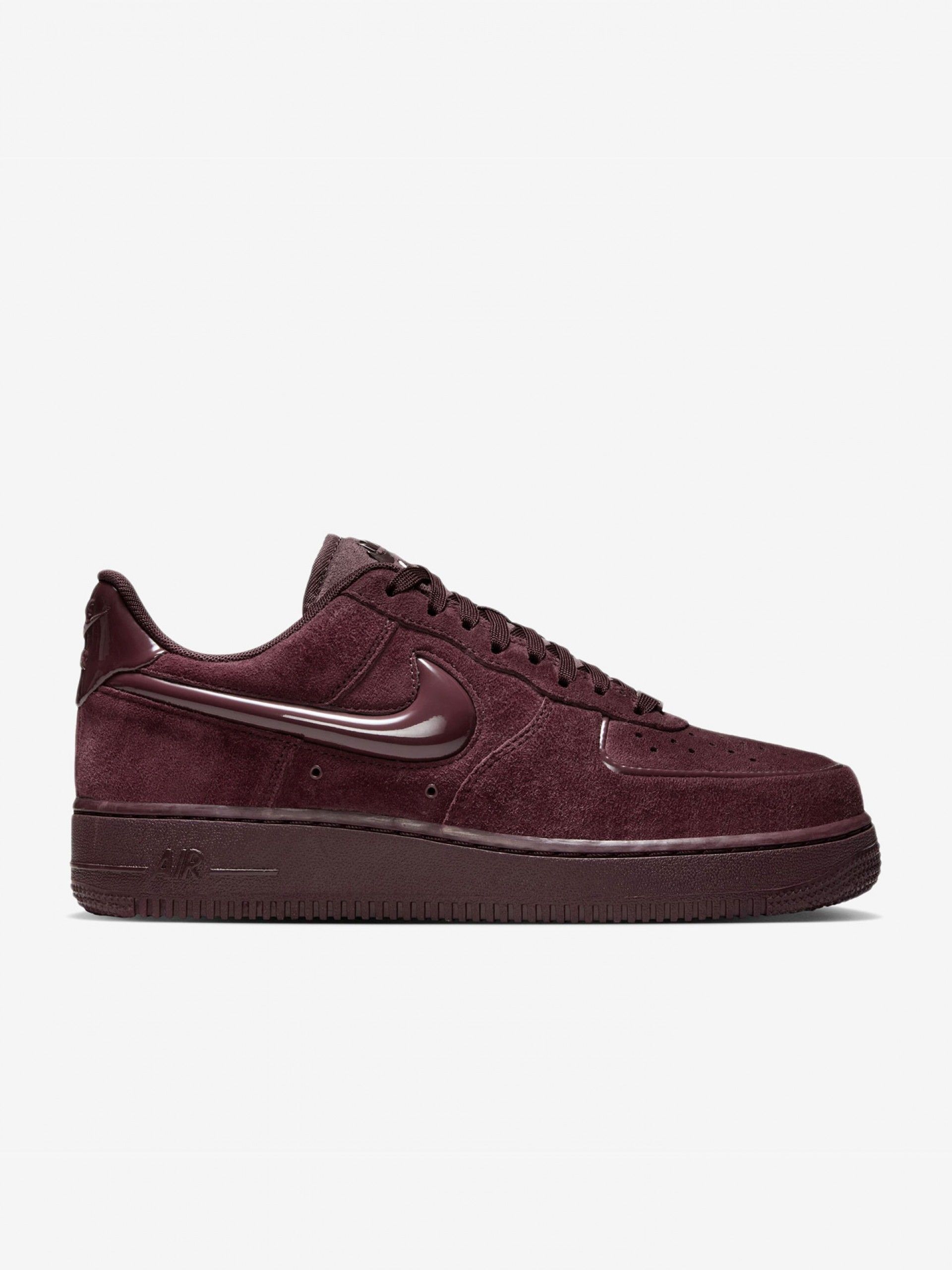 Sapatilhas Nike Air Force 1 07 Bordeaux Em Camurça Para Mulher