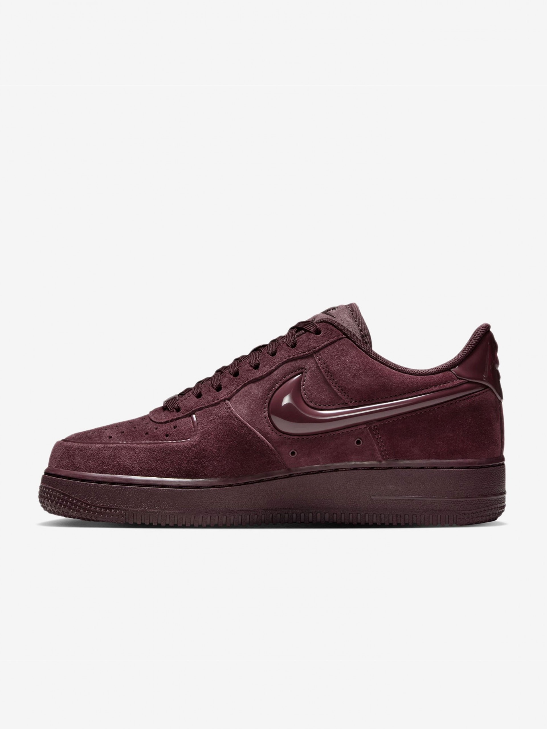 Sapatilhas Nike Air Force 1 07 Bordeaux Em Camurça Para Mulher