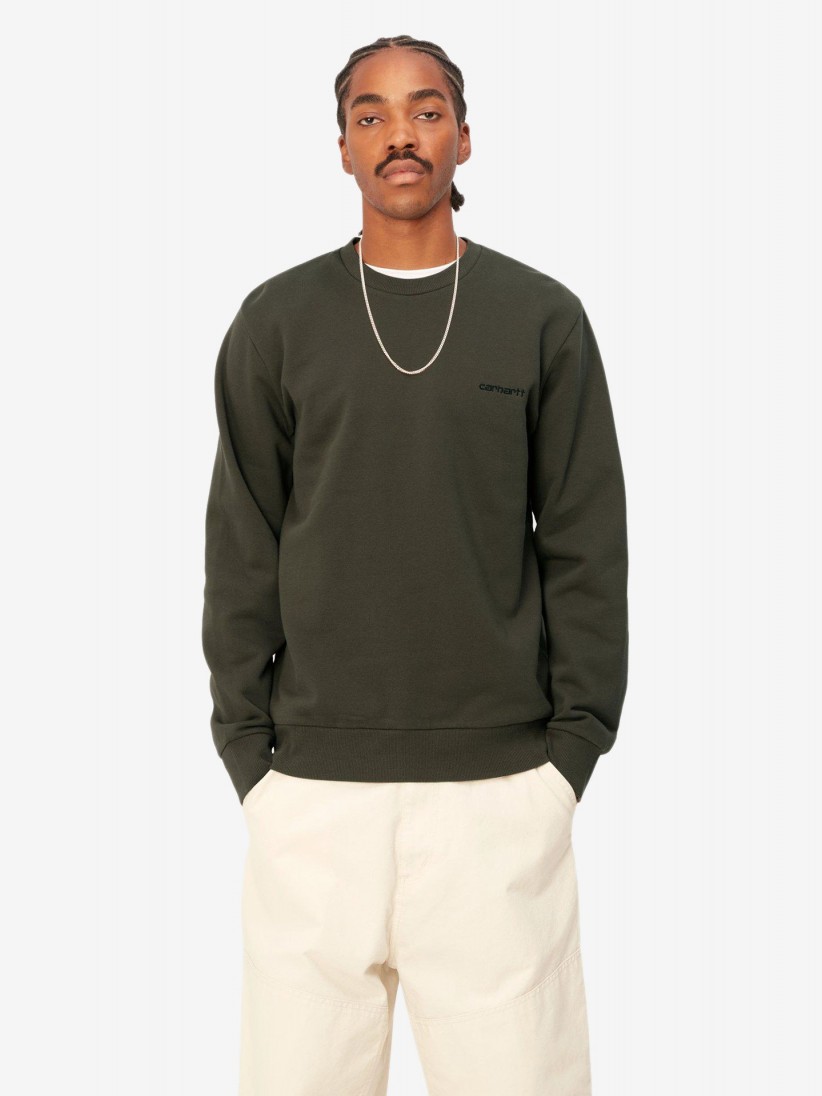 Carhartt WIP Script Embroidery Green Sweater Carhartt WIP Script Embroidery Green Sweater