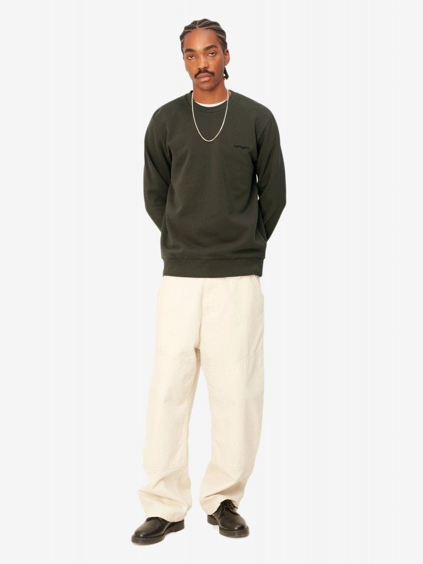 Carhartt WIP Script Embroidery Green Sweater Carhartt WIP Script Embroidery Green Sweater