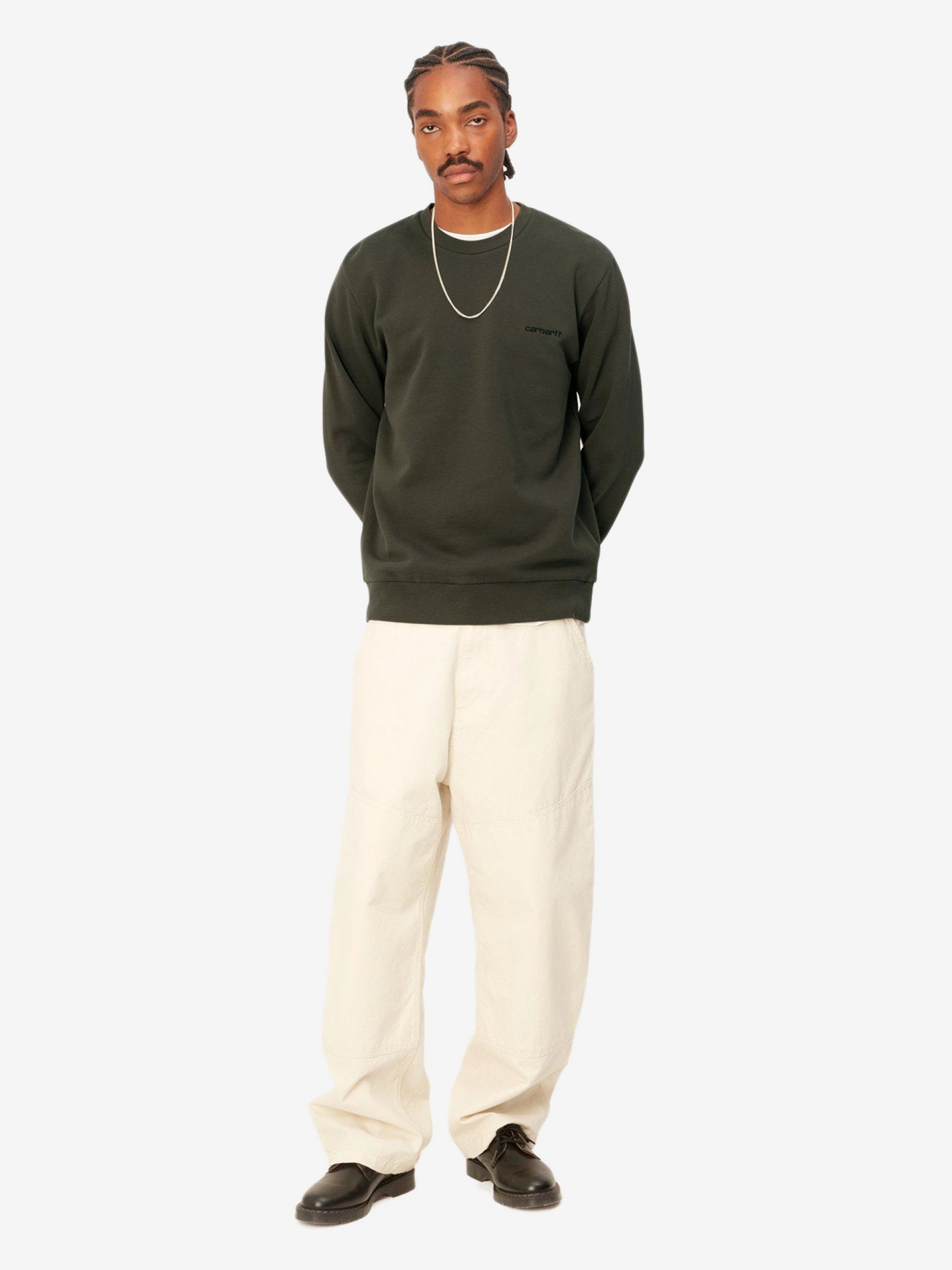 Sudadera Carhartt WIP Script Embroidery Verde