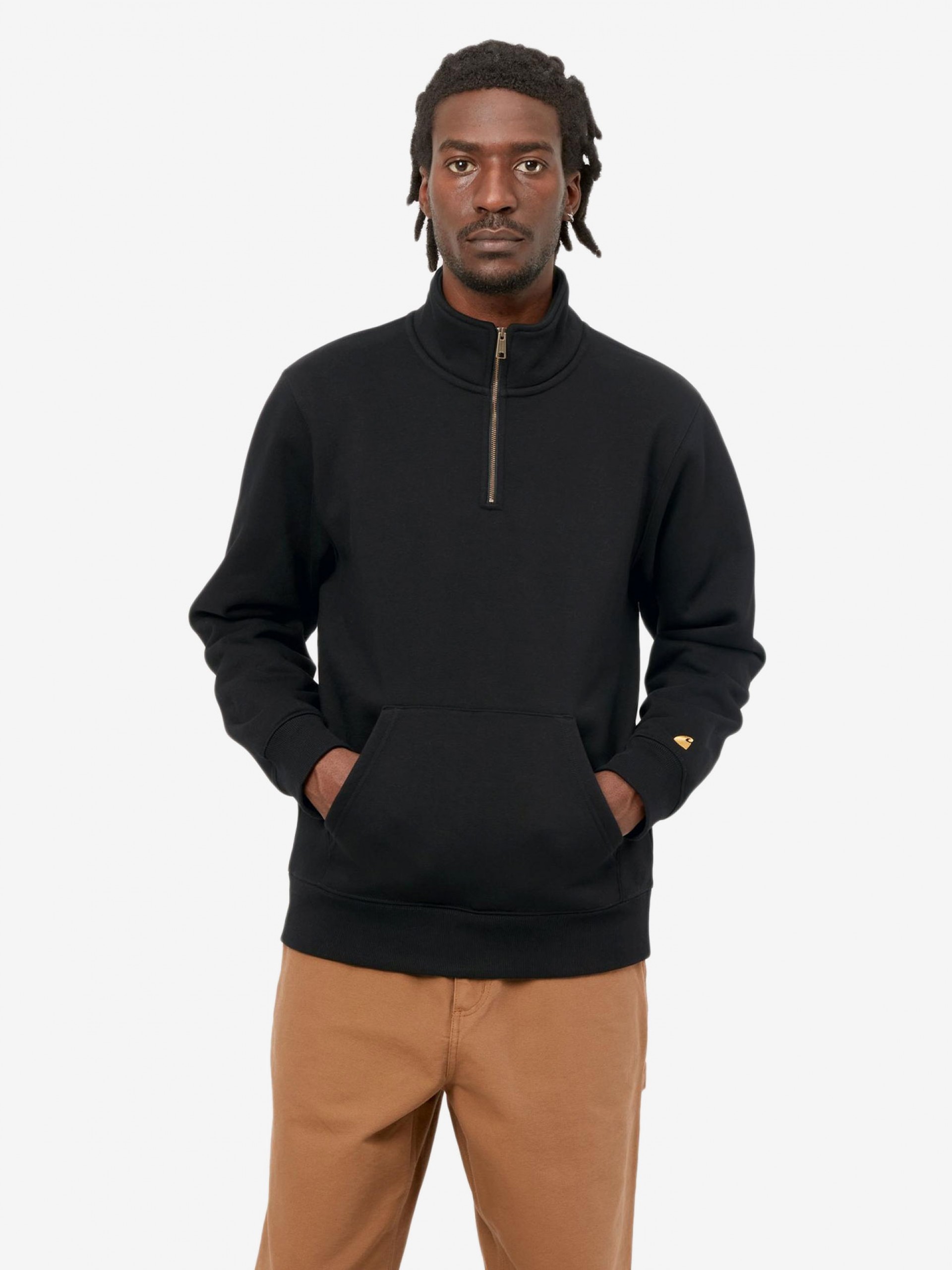 Sudadera con Cremallera Carhartt WIP Chase Negra