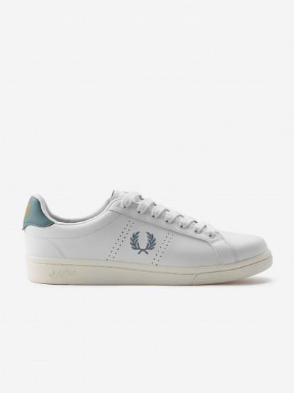 Zapatillas Fred Perry B721 De Piel Blancas y Azules