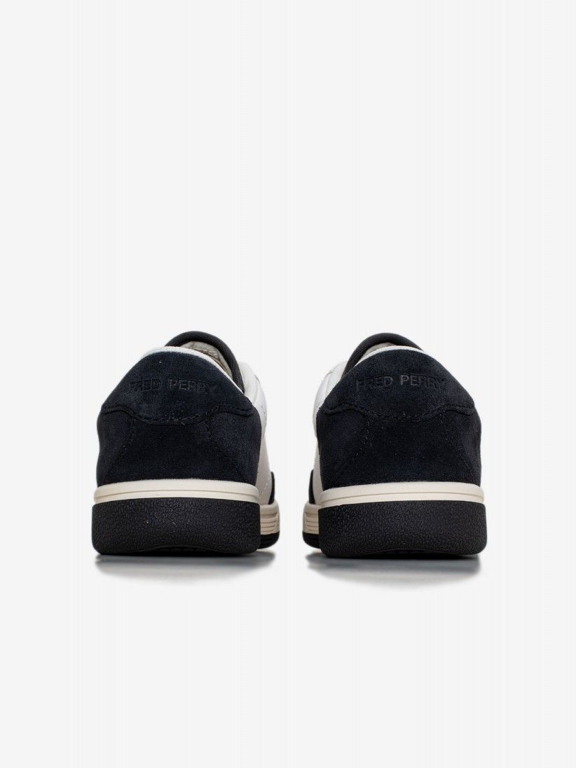 Fred Perry B11 Leather and Suede White and Black Sneakers