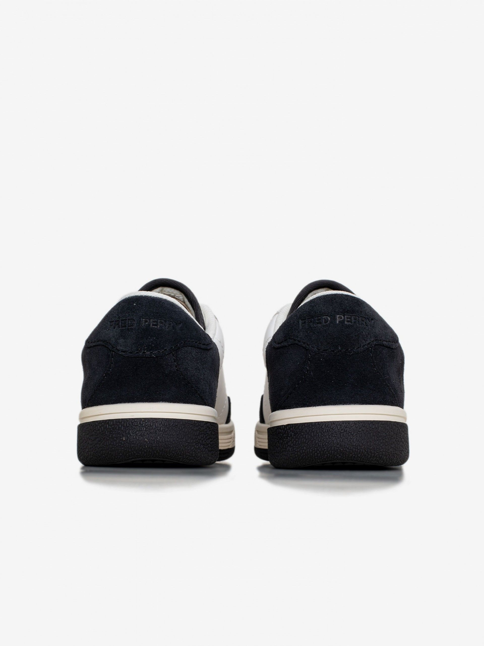 Fred Perry B11 Leather and Suede White and Black Sneakers