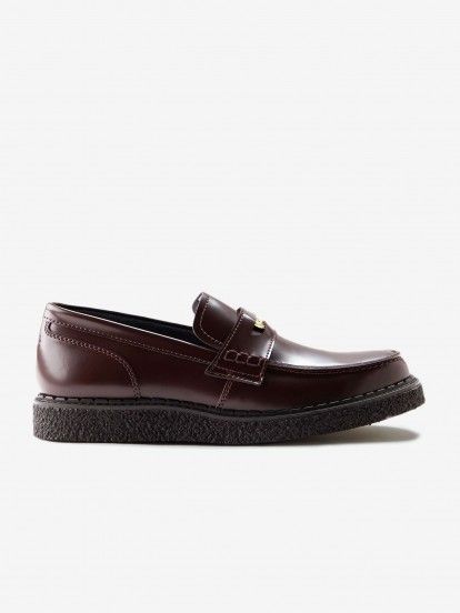 Zapatos Fred Perry x George Cox De Piel Burdeos