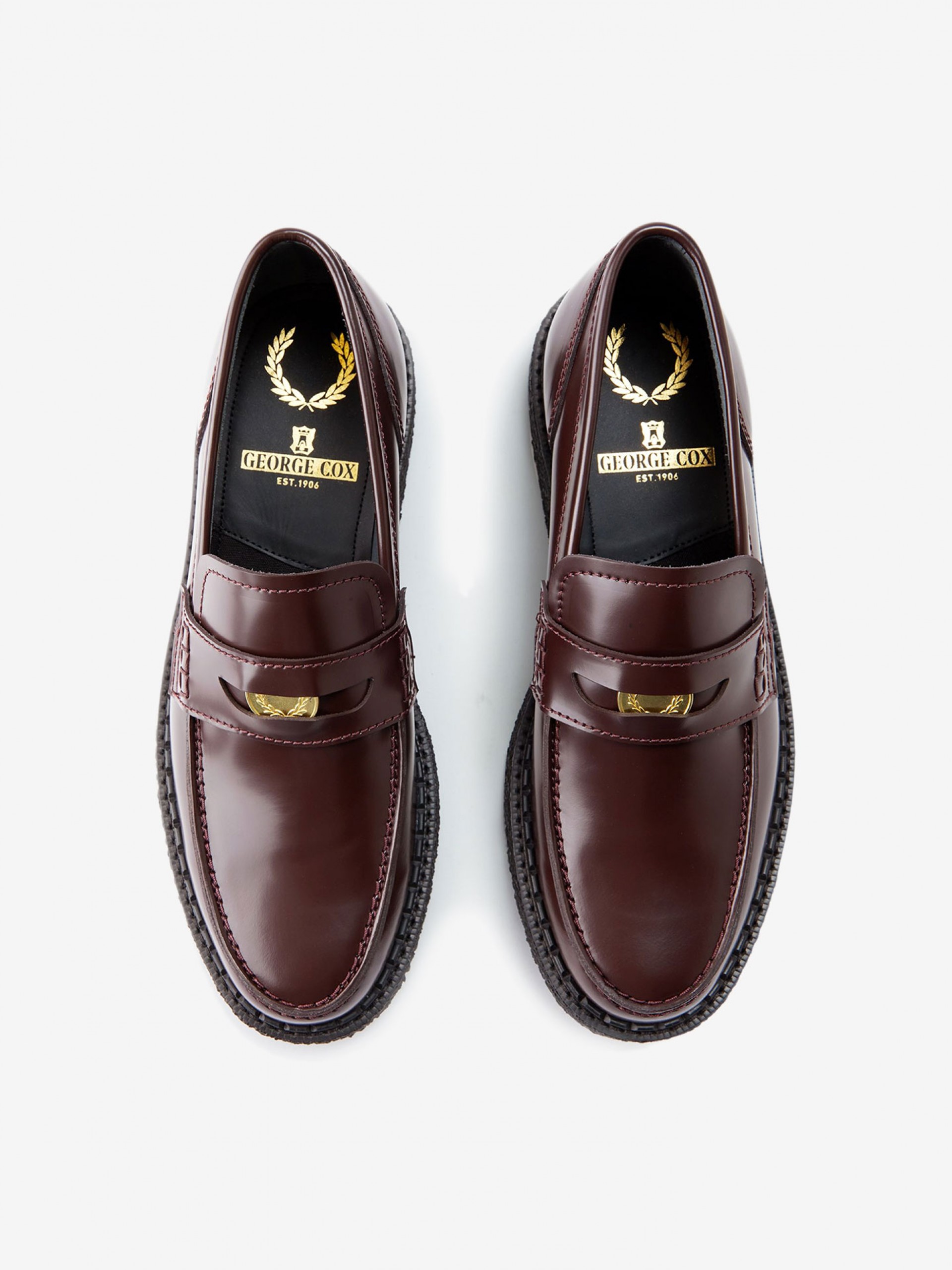 Fred Perry x George Cox Leather Burgundy Shoes