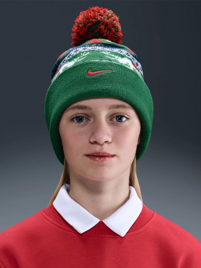 Nike Peak Green Beanie For Children