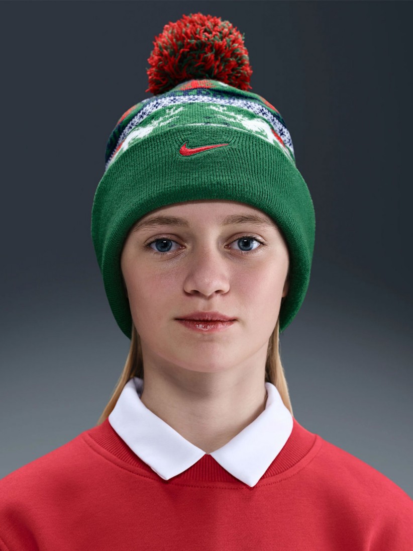 Nike Peak Green Beanie For Children