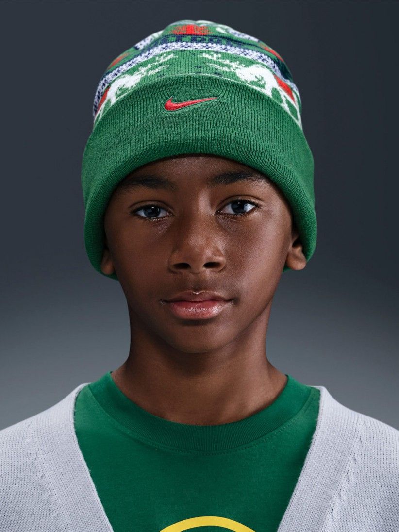 Nike Peak Green Beanie For Children