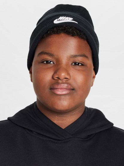 Nike Peak Black Beanie For Children