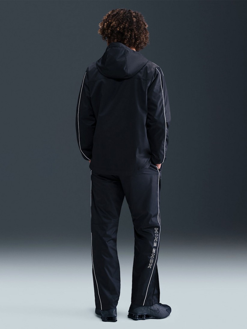 Nike Sportswear Shox Black Hooded Windbreaker Jacket For Men