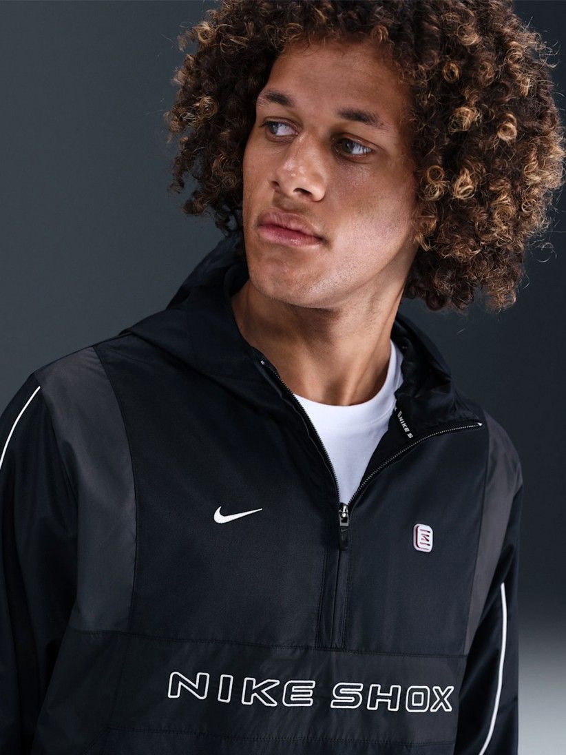 Nike Sportswear Shox Black Hooded Windbreaker Jacket For Men