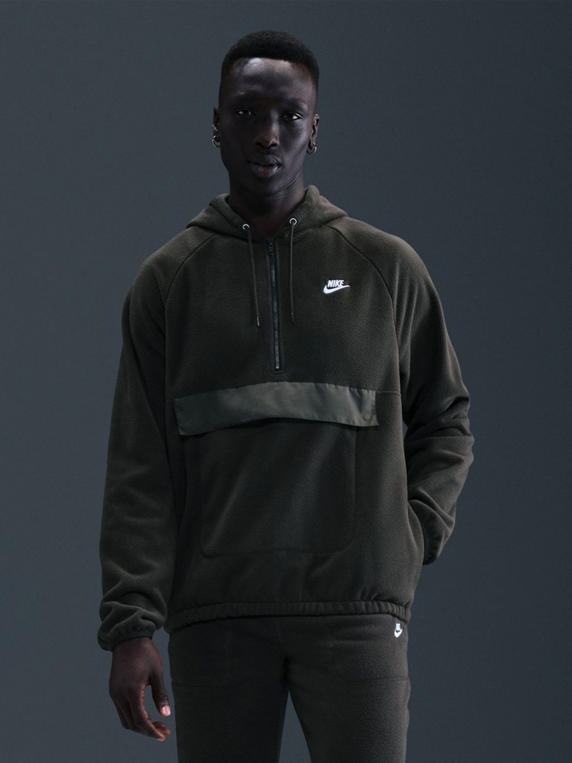 Sudadera con Capucha Nike Club Winterized Verde Para Hombre