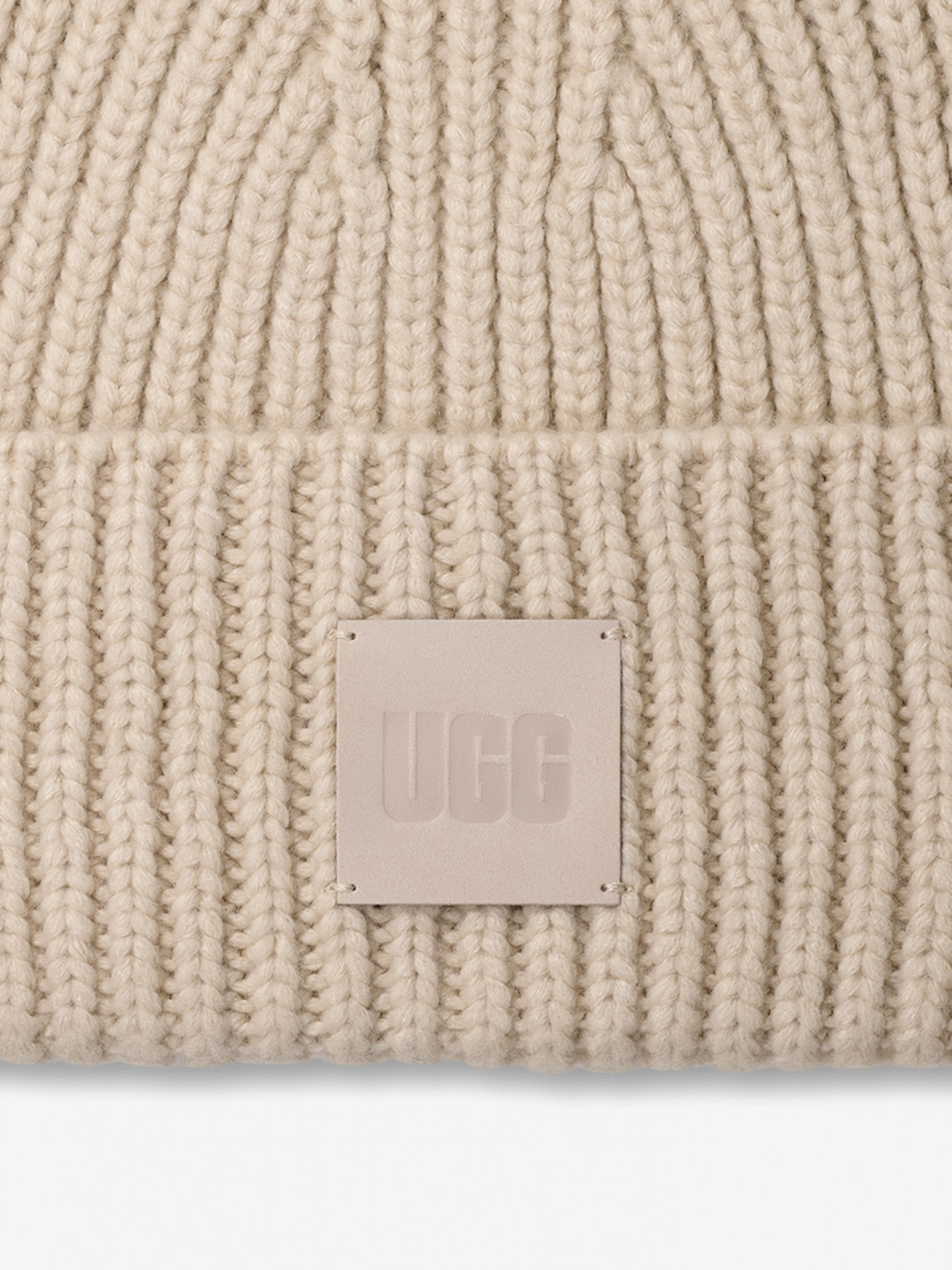 Ugg Chunky Rib Beige Beanie For Women