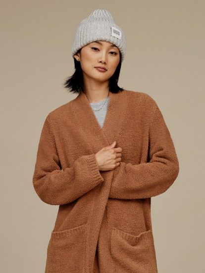 Gorro Ugg Chunky Rib Cinzento Para Mulher