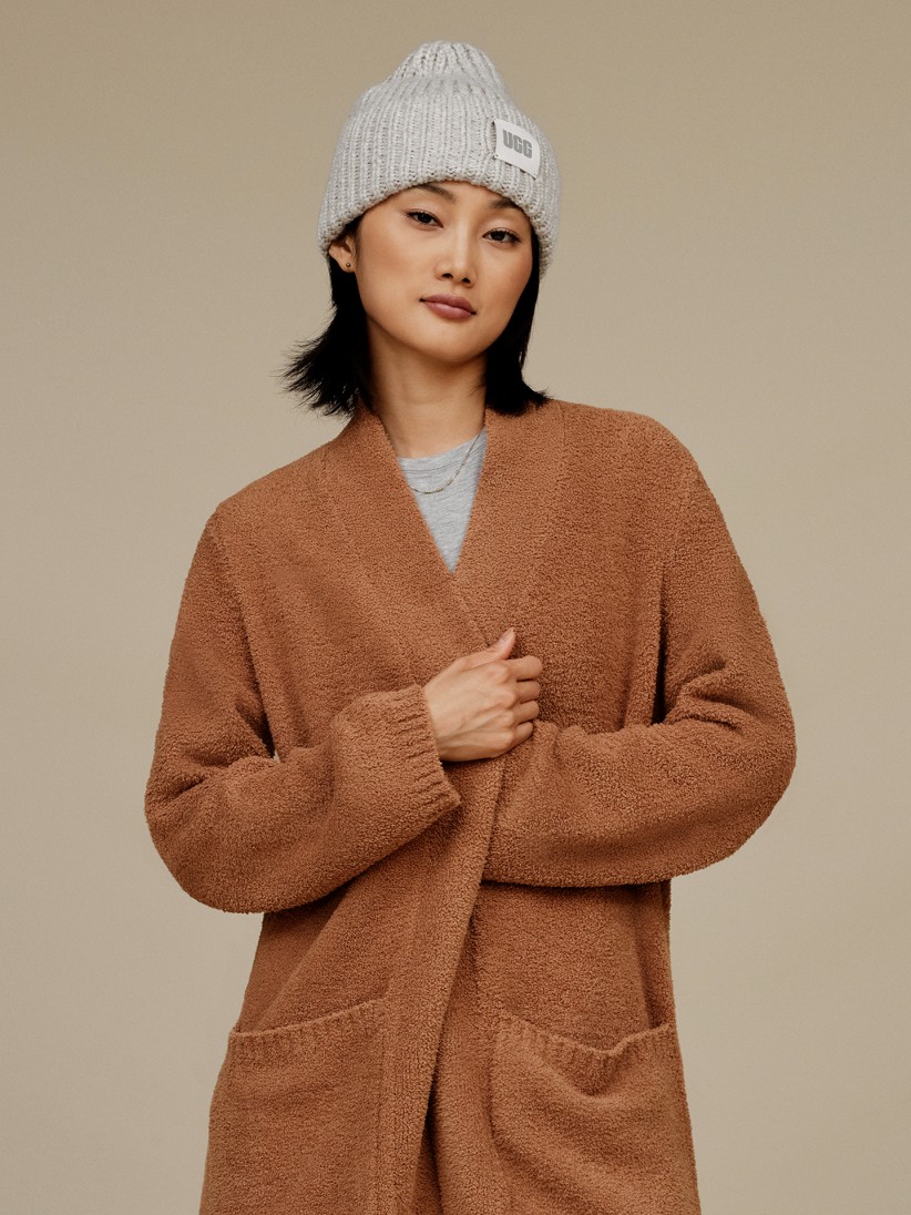 Gorro Ugg Chunky Rib Cinzento Para Mulher