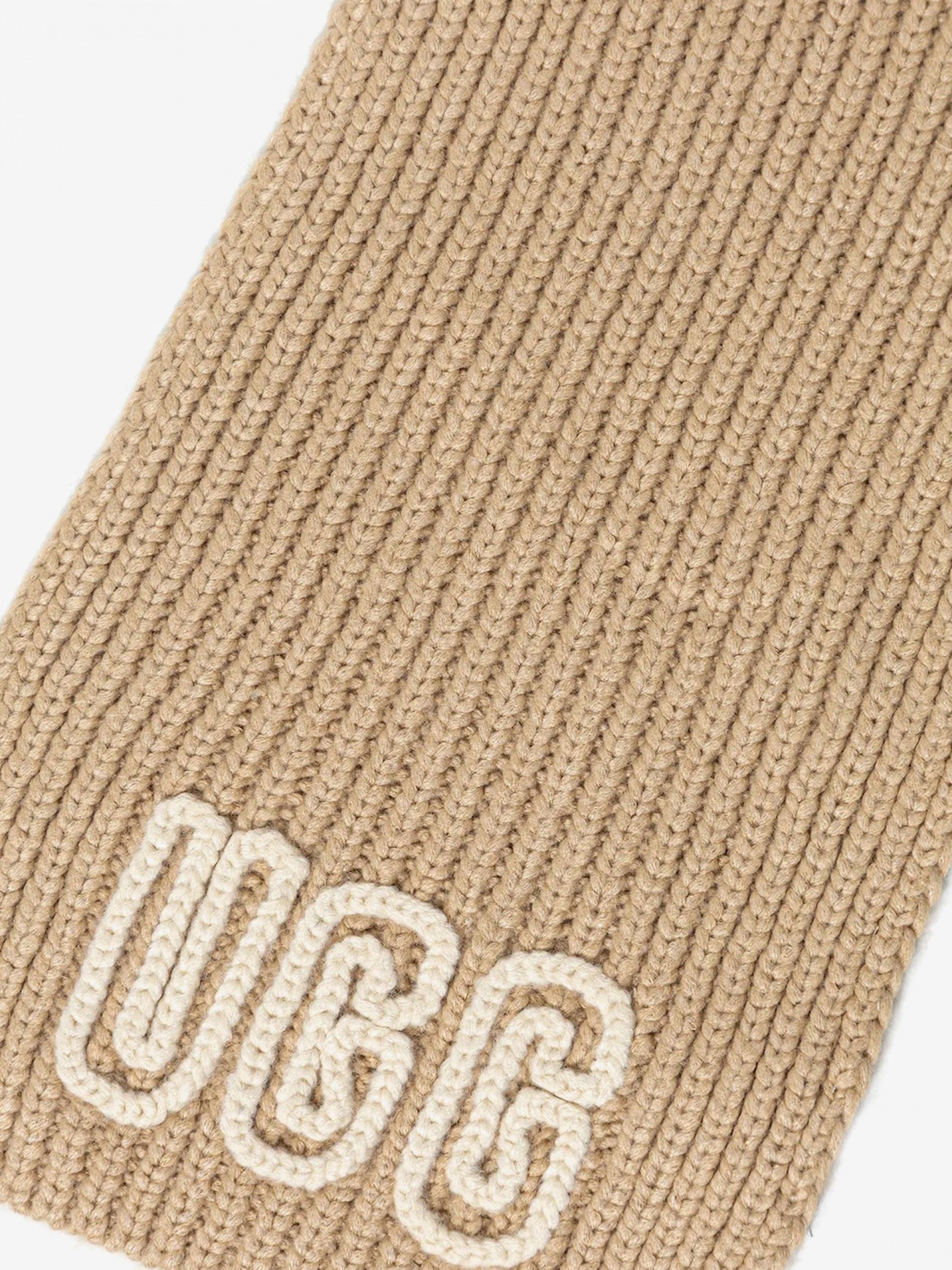 Ugg Chunky Crafted Rib Beige Scarf For Women